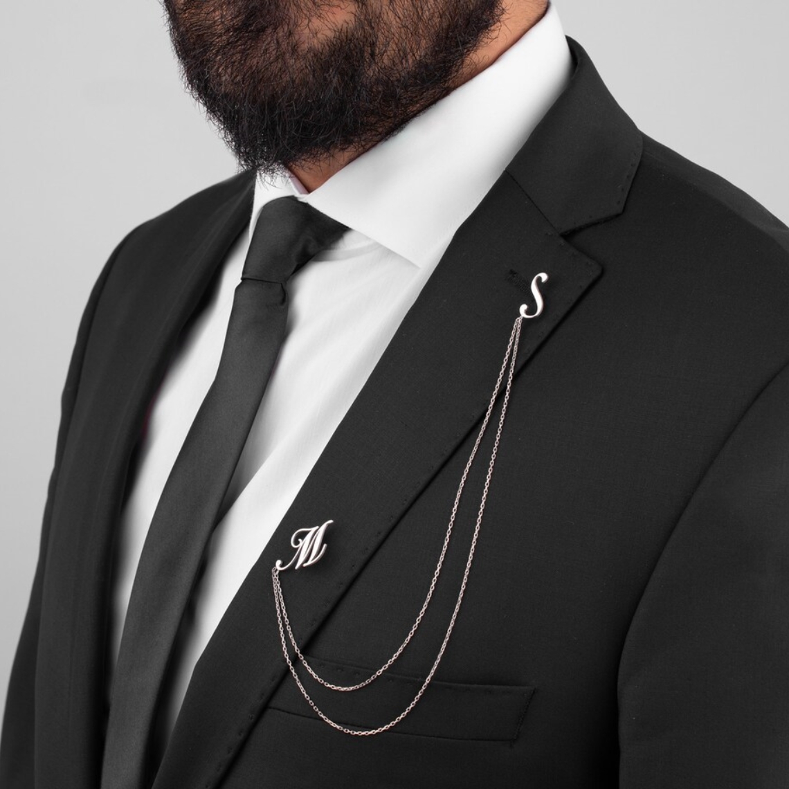 Custom Double Name Brooch Men  - Tuxedo Lapel Pin review and price