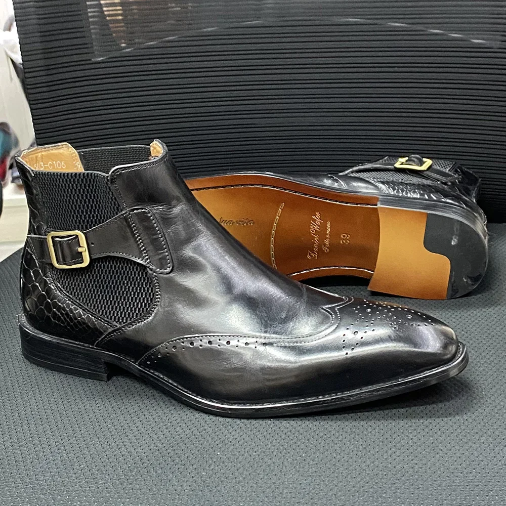 Men's Real Cow Leather Ankle B - Men Formal Wear With Boots review and price