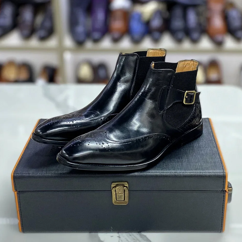 Men's Real Cow Leather Ankle B - Men Formal Wear With Boots review and price