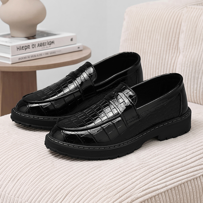 Man Shoes Casual Croc Pattern  - Formal Men Daily Wear Footwear review and price
