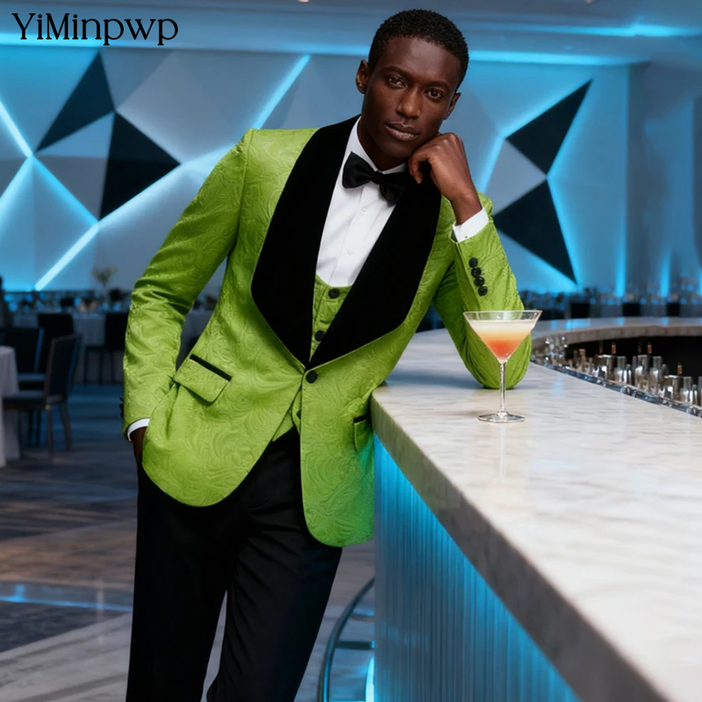 YiMinpwp Green Jacquard Men Su - Men Formal Wear Modern review and price