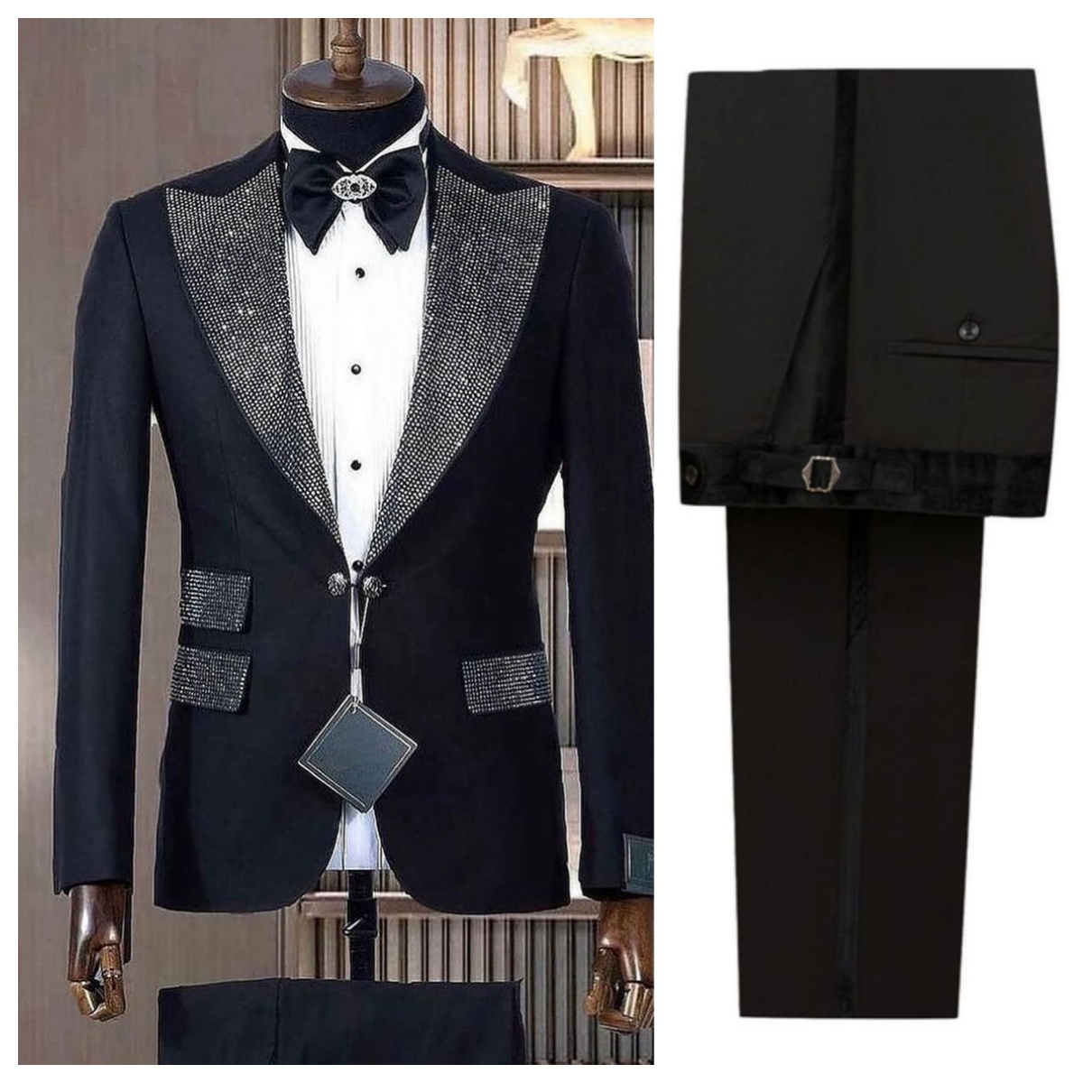 Formal Man Tuxedos Beaded 2 Pc - Men Formal Wear Modern review and price