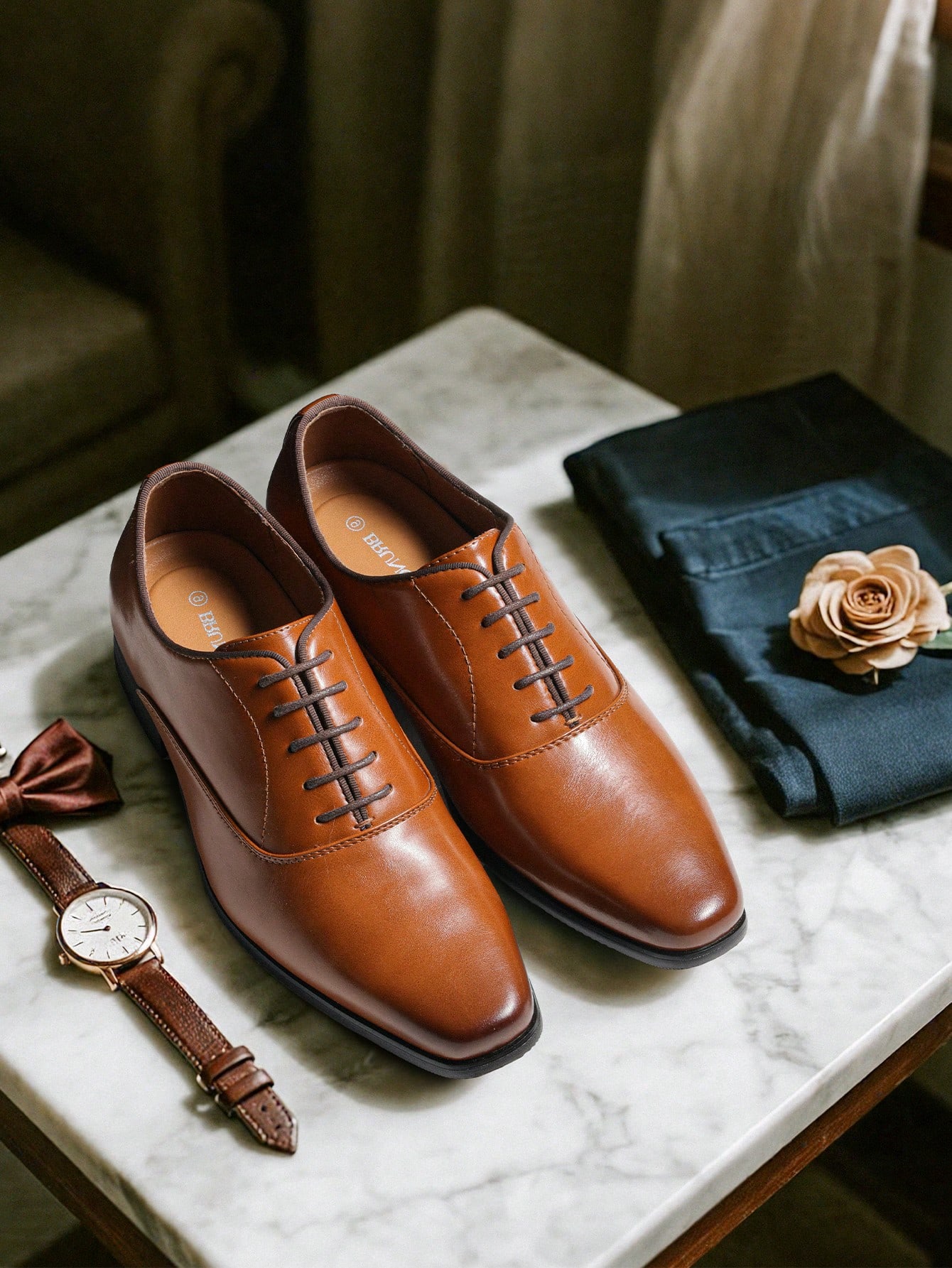 Brown Oxford Dress Shoes for M - Formal Men Daily Wear Footwear review and price